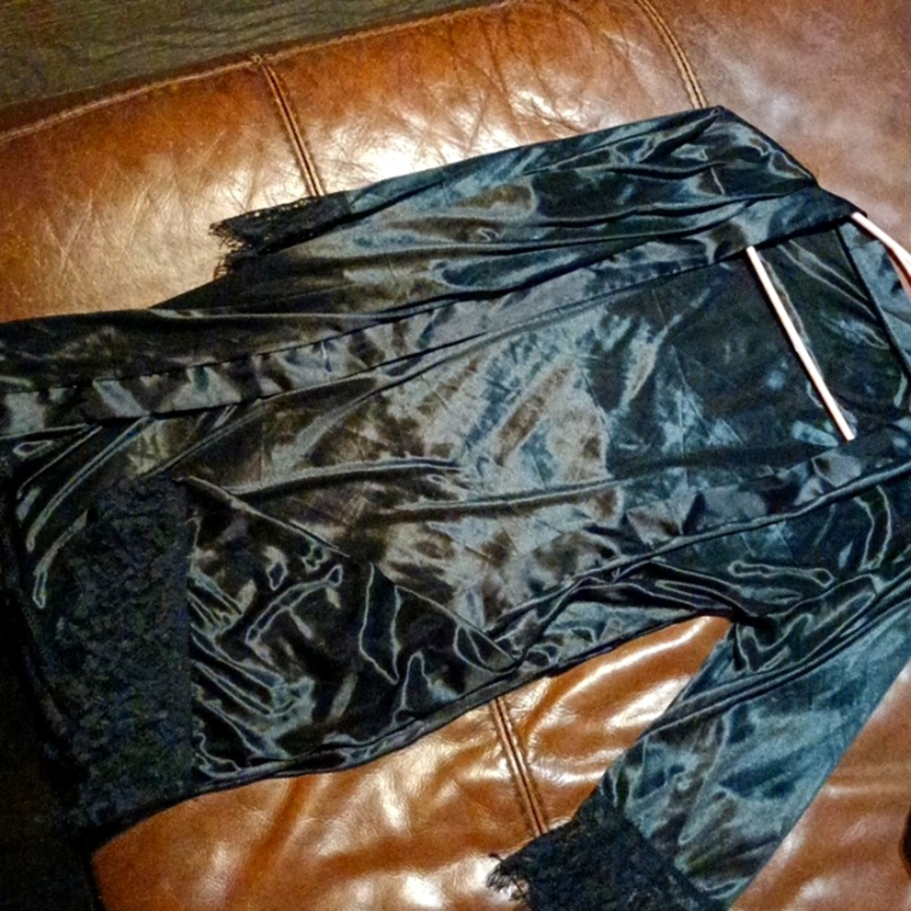 Black satin pullover